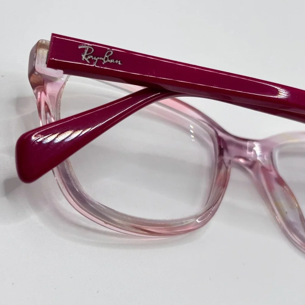 Ray-Ban Kids Pink Crystal Rectangular Eyeglasses Frames RB 1591 3806 48-16-130